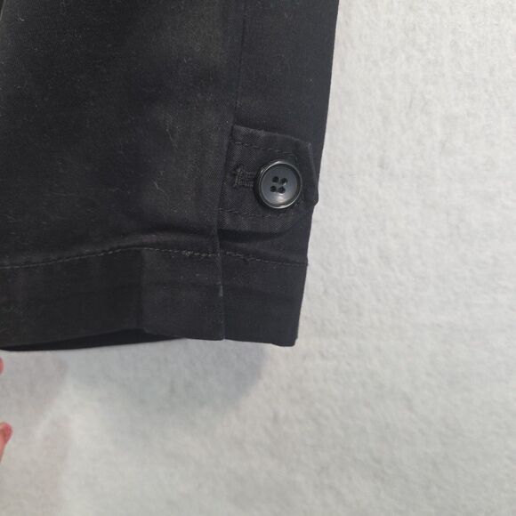 Talbots Perfect Crop Pants Women's Size 14 Mid Rise Black Button Leg Stretch - Picture 4 of 10
